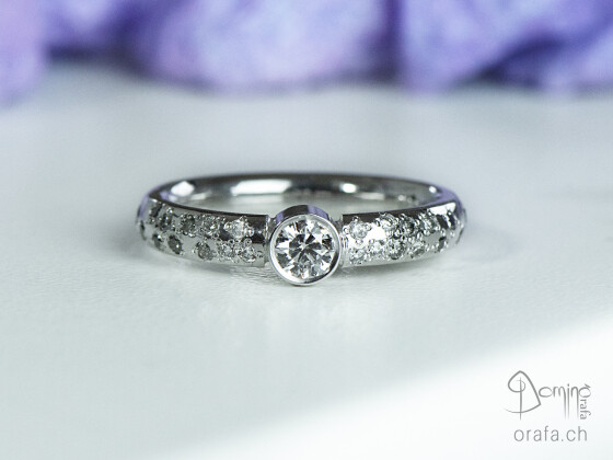 Rain of diamonds engagement ring