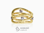 3 rings 4 diamonds White and yellow gold 18 kt