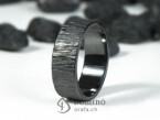 Black rhodium horizontal Lines ring Black silver