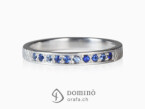 Ring with blue sapphires 18 kt White gold