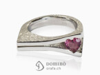 Ring with heart shaped tourmaline Sterling silver