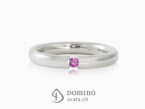 Pink sapphire ring White gold 18 kt