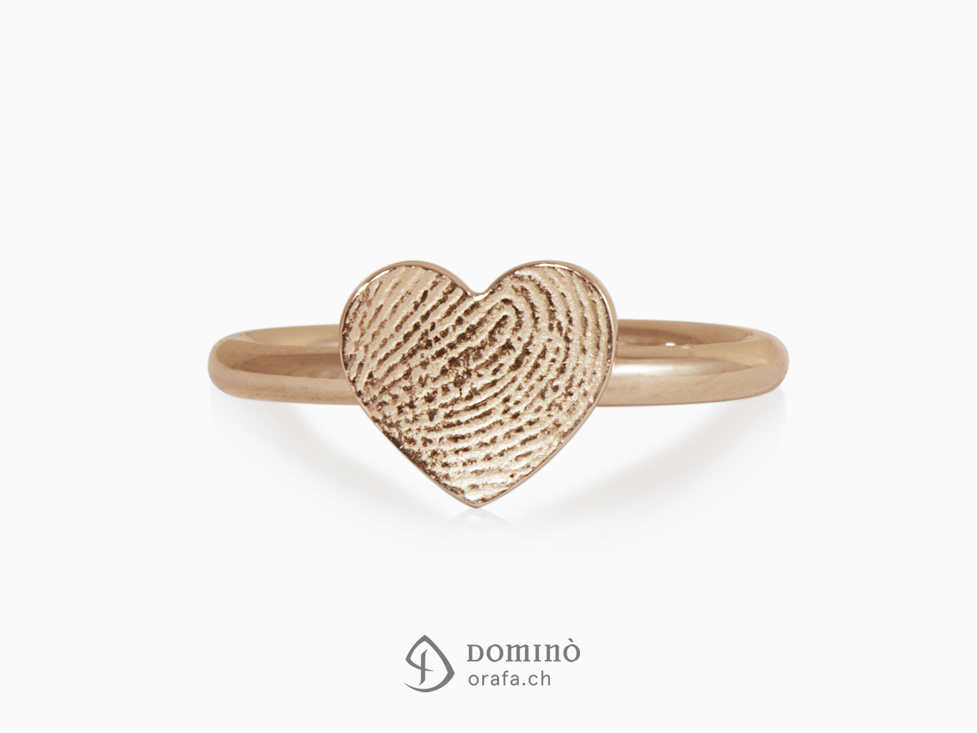 Hearts ring with fingerprint
