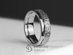 Double rings Corteccia/ Polished Sterling silver