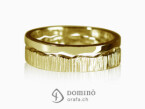 Double rings Corteccia/ Lines Yellow gold 18 kt
