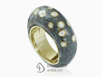 High Precious iron ring with diamonds Yellow gold 18 kt