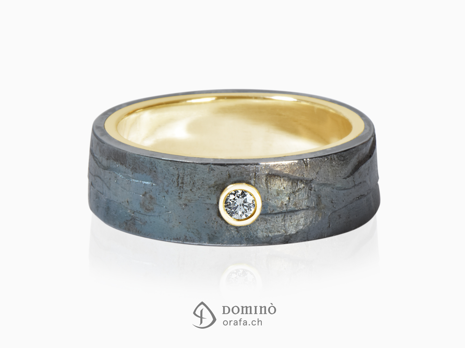 anello-ferro-prezioso-diamante-0,03ct-oro-giallo