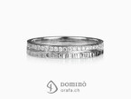 Linee ring with mini diamonds pavè White gold 18 kt