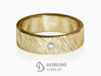 Oblique Lines ring with diamond Yellow gold 18 kt
