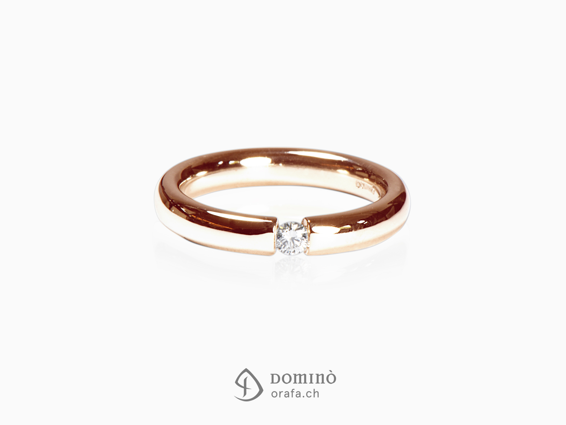 anello-lucido-diamante-0,1ct-oro-rosso