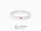 Pink sapphire ring White gold 18 kt