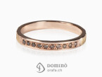 Red gold ring with brown diamonds Red gold 18 kt