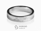 Irregular Sabbia/polished ring with 3 diamonds White gold 18 kt