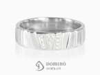 Irregular Scalini ring with diamonds White gold 18 kt