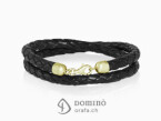 Leather bracelet Yellow gold 18 kt