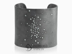 Big oxidized Rain diamonds bracelet 925 oxidized silver
