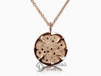 Four-leaf clover with diamonds Red gold 18 kt