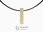 Rectangular pendant with diamonds Yellow gold 18 kt