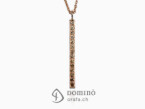 Brown shade of diamonds pendant Red gold 18 kt