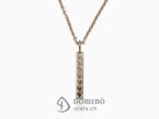 Small brown shade of diamonds pendant Red gold 18 kt