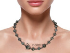 Tahitian pearl necklace and oxidized silver 