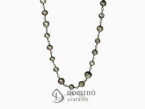Tahitian pearl necklace and oxidized silver 925 oxidized silver