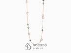 Long necklace, Fantasy elements and tahitian pearls Red gold 18 kt