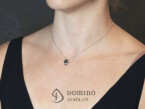 White gold and black diamonds necklace 