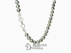 Engraved tahitian pearls collier White gold 18 kt