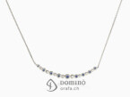 Blue sapphires and diamonds Spheres collier White gold 18 kt