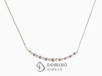 Pink sapphires and diamonds Spheres collier White gold 18 kt
