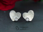 Hearts earrings with fingerprints with diamonds 