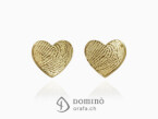 Hearts earrings with fingerprints Yellow gold 18 kt