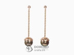 Red gold earrings with tahitian pearls and diamonds Red gold 18 kt