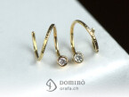 Spirale dangle earrings with diamonds 