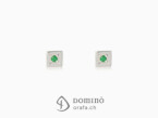 Square earrings with emeralds White gold 18 kt