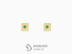 Square earrings with emeralds Yellow gold 18 kt