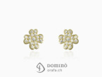 Diamonds four leaf clover earrings Yellow gold 18 kt