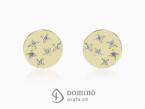 Stars earrings with diamonds Yellow gold 18 kt