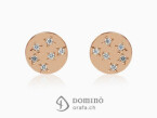 Stars earrings with diamonds Red gold 18 kt