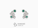 Sfere earrings with diamonds and emeralds White gold 18 kt