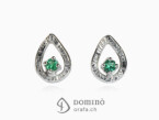 Earring with emeralds 18 kt White gold