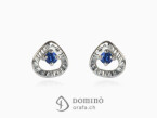 Earrings with blue sapphires White gold 18 kt