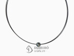 Necklace with tahitian pearl Black color steel